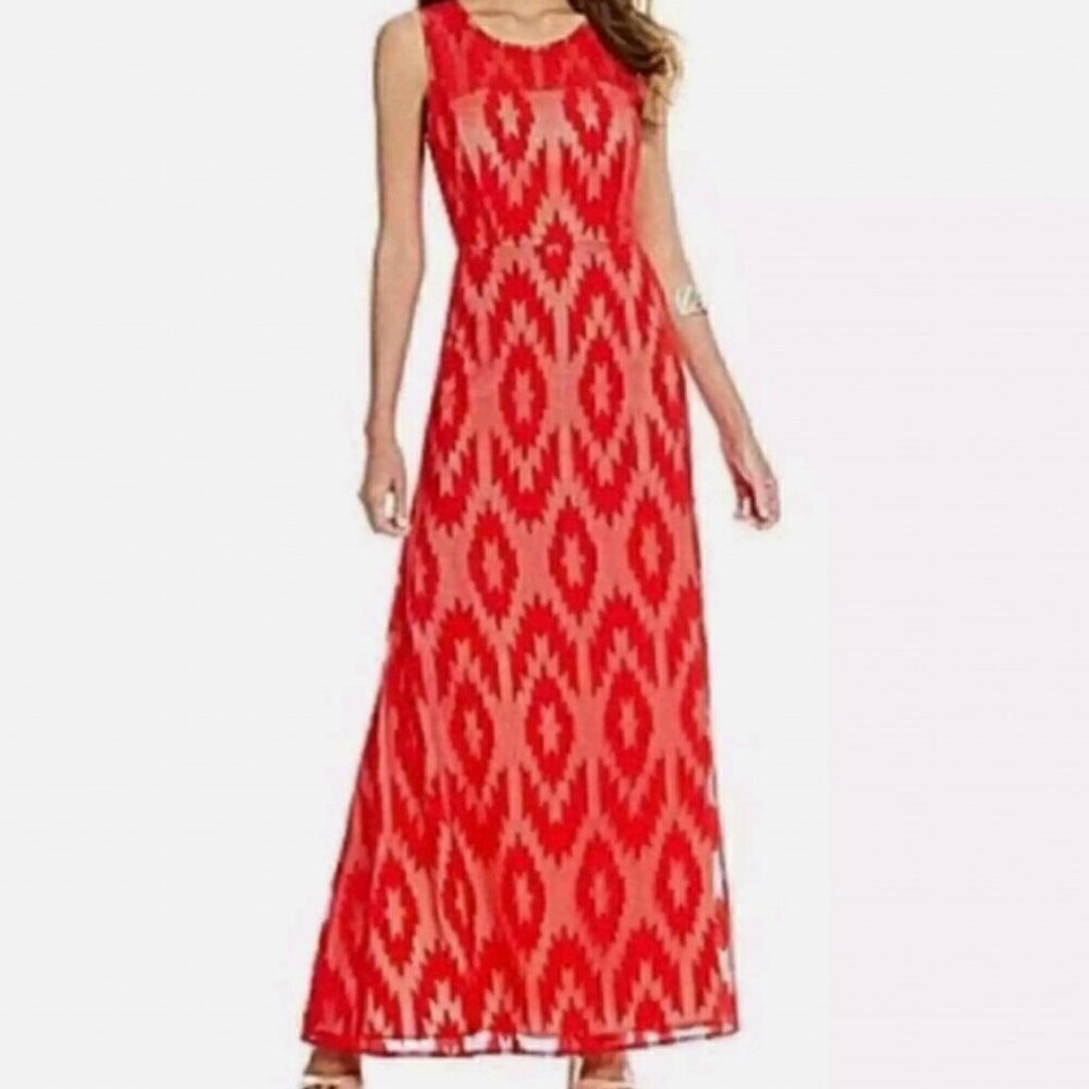 Gianni Bini Women's Cocktail lace Scarlet Cynthia Maxi Dress Size 4 NWT